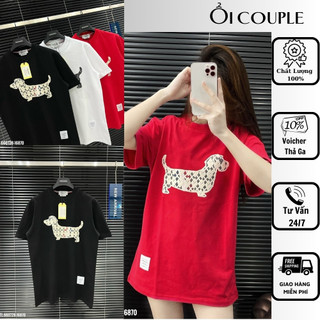 Áo Thun cặp Nam Nữ Unisex. Áo Phông đôi nam nữ in hình Cún Style Hàn Quốc