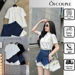 Set bộ đồ nữ cao cấp,set áo phông cộc tay míc chân váy pha jean VIP 2024 