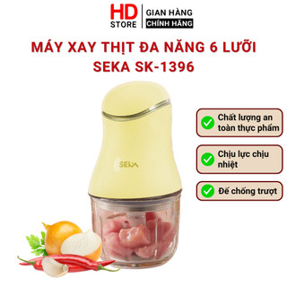 Máy xay mini 6 lưỡi đa năng SEKA SK-1396 cối thủy tinh an toàn sức khỏe, chịu lực chịu nhiệt tốt, chân đế chống trượt