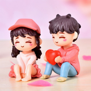 Tiểu Cảnh Cặp Đôi Yêu Nhau Siêu Đáng Yêu Trang Trí Chậu Sen Đá, Mô Hình Mini Decor Hồ Cá