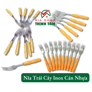 Nĩa trái cây inox cán nhựa nĩa nhỏ