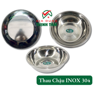 Thau chậu inox 304 cỡ lớn 42 44 46 48 52 56cm tithafac