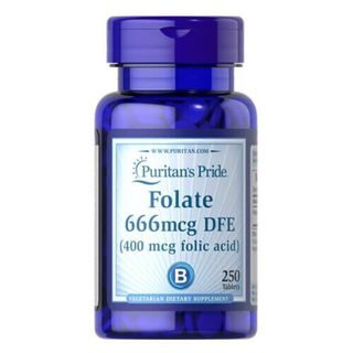 Viên uống hỗ trợ thiếu máu Puritan’s Pride Folate 666mcg DFE bổ sung  400mcg Folic Acid , hỗ trợ giảm dị tật thai nhi