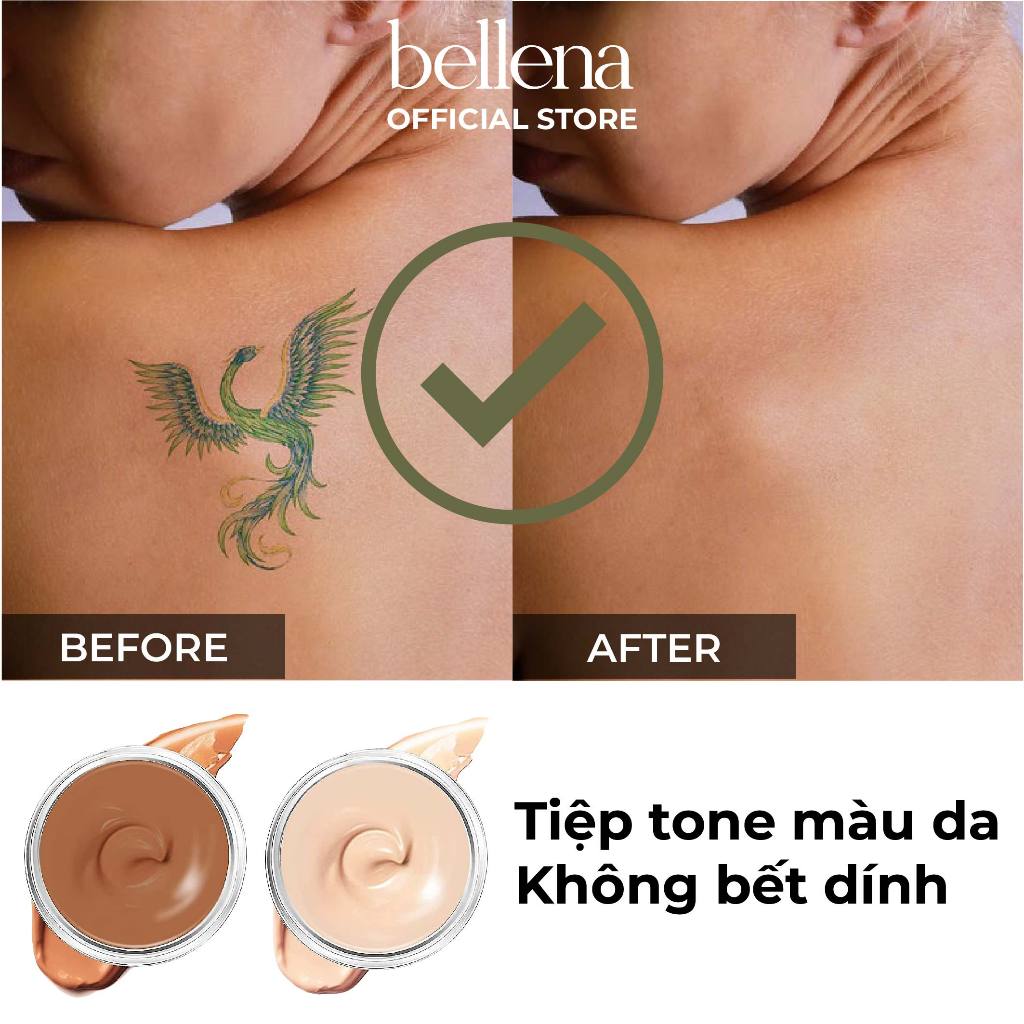 Kem che hình xăm khuyết điểm sẹo chống nước Bellena KX1
