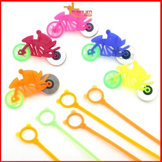 Xe đạp kéo vuốt mini nhựa abs , xe đạp giựt bằng nhựa ,đồ chơi trẻ em tuổi thơ thế hệ 8x 9x