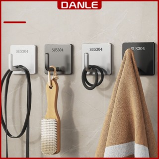 Móc dán tường chịu lực siêu dính DANLE, chất liệu inox 304, lắp đặt không cần khoan, tặng kèm keo dán (DL 0207)