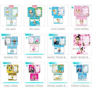 Thiệp mời sinh nhật, thôi nôi cho bé, thiệp sinh nhật