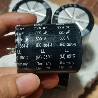 Tụ áp cao 220uf-500v size 3,5cm x 4cm, hàng tm bao sịn