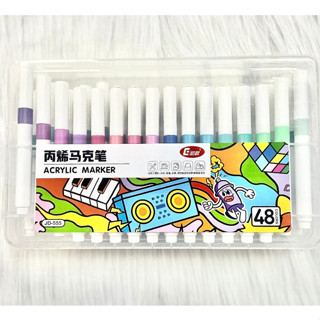 [JD555] Bút Dạ/ Bút Lông Màu/ Bút Màu Acrylic/ Acylic Marker JD 555 48 Màu Chống Nước, Vẽ Trên Mọi Chất Liệu Giày, Nhựa