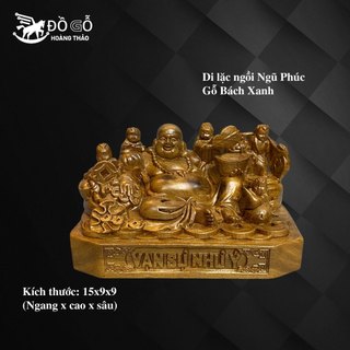 Phật di lặc ngũ phúc bằng gỗ bách xanh