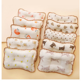 Gối Xô Muslin Gối Lõm Cho Bé Sơ Sinh Lõi Bông Tự Nhiên Chống Méo Đầu, Thấm Hút Mồ Hôi