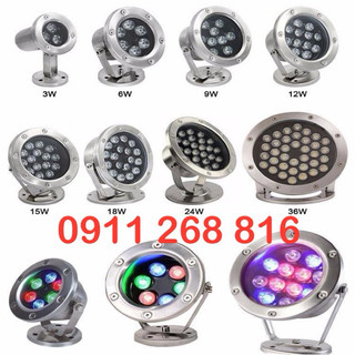 Đèn LED âm nước chân đế chiếu sáng sân vườn hồ cá Koi Điện 24V Chống Nước trang trí đài phun nước bể tiểu cảnh sân vườn