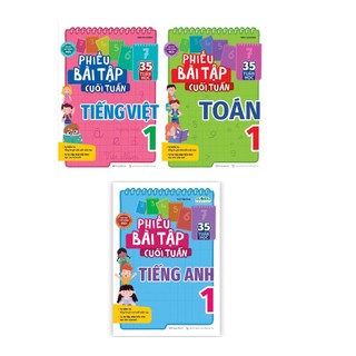 Sách Megabook - Phiếu Bài Tập Cuối Tuần Toán/ Tiếng Việt/ Tiếng Anh 1 (Lẻ/Combo)