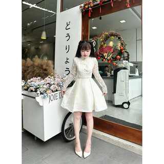 Váy tafta phối ren cao cấp