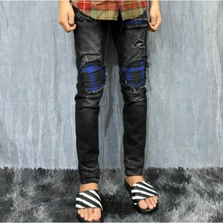 Quần jean nam mẫu mới cao cấp vải bò dặn dặn vá  da sang trọng trẻ trung thanh lịch chuẩn form Vá Xanh caro 42