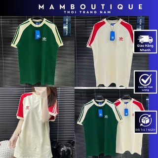 Áo phông nam a di đát ba sọc cánh tay hoạ tiêt logo đơn giản đẹp , áo thun nam a di đát chất liệu cotton cao cấp