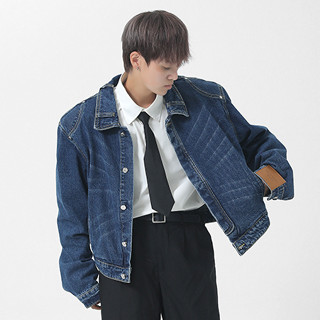 Áo khoác jean denim croptop nam, áo khoát jacket croptop nam chất denim thân ngắn Hàn Quốc 826