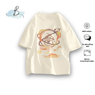 Áo Thun UFO~ Local Brand BWINDY Phong Cách unisex tay lỡ form rộng Teen cổ tròn oversize cotton 100%