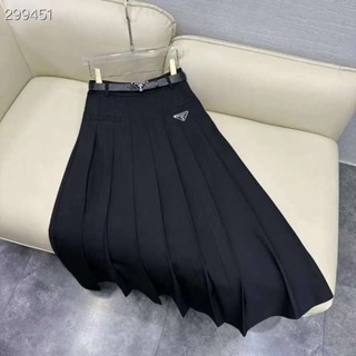 Chân váy xếp ly p.ra da kèm đai QC