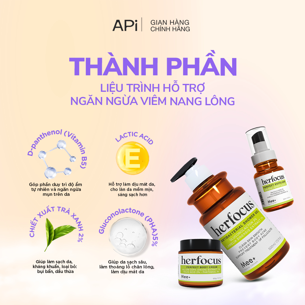 Bộ viêm nang lông, viêm lỗ chân lông thảo mộc viêm nang lông HERFOCUS, thu nhỏ lỗ chân lông, ngăn ngừa mụn Herfocus