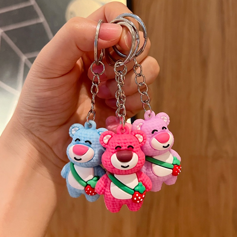Móc Khoá Gấu Dâu Lotso PVC