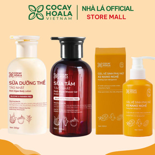 Combo Sữa Tắm, Sữa Dưỡng Thể Tảo Nhật Cỏ Cây Hoa Lá 300G / chai + dung dịch vệ sinh phụ nữ X2 Nano nghệ CAM 150ml