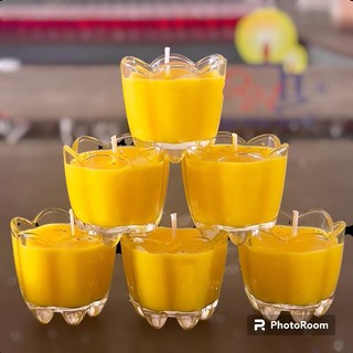 12 ly nến bơ hoa đào/ hoa mai cháy 5 tiếng không độc không khói dùng cúng dường Chư Phật