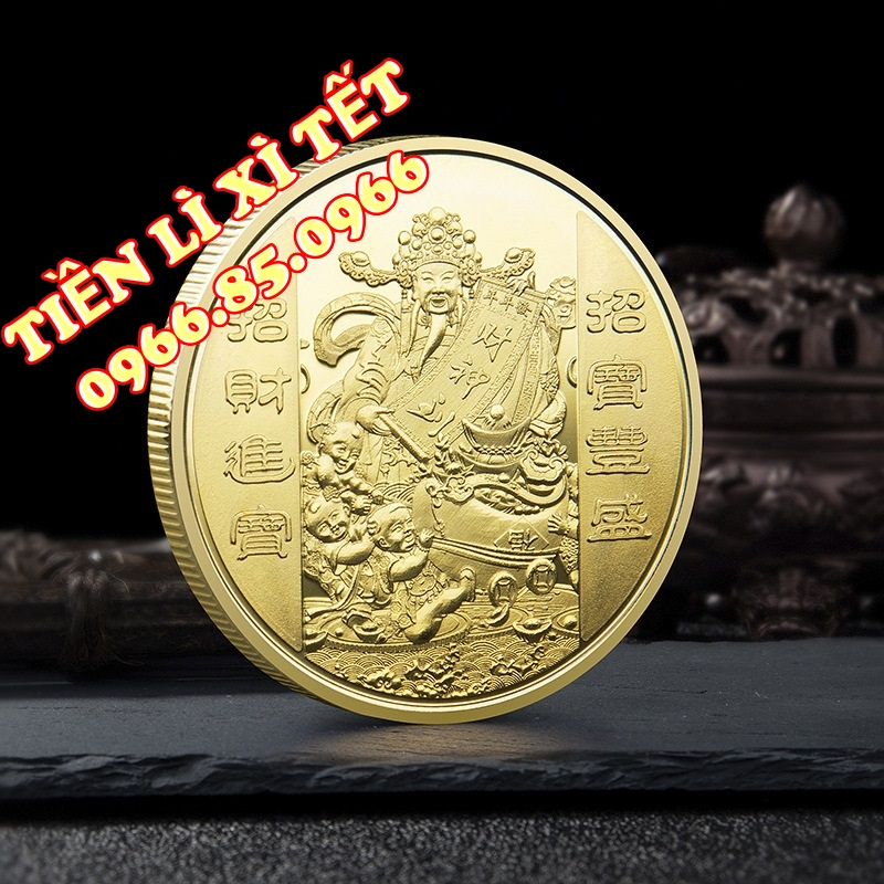 Đồng Xu Hình Cá Chép Hóa Rồng Thần Tài - Phong Thủy May Mắn