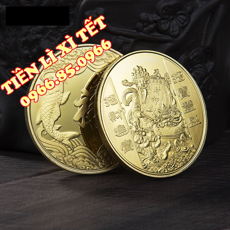 Đồng Xu Hình Cá Chép Hóa Rồng Thần Tài - Phong Thủy May Mắn