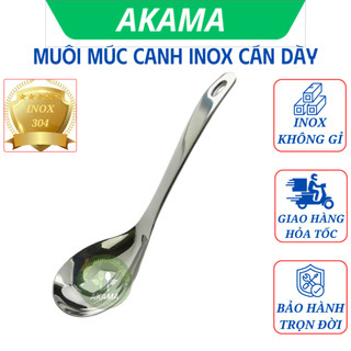 Muôi múc canh CANYU, muỗng thìa chan canh inox sáng bóng, cán dày cầm chắc tay