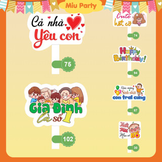 Bảng Hastag Sinh Nhật - MiuParty (KHÔNG NHẬN IN THEO YÊU CẦU)