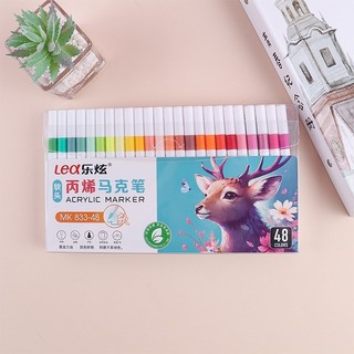 Bút dạ / bút màu / bút lông màu acrylic / acylic marker 48 màu lea / lex đầu bush, chống nước, vẽ mọi chất liệu