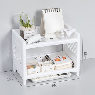 Kệ Để Bản cắm bút , đồ trang điểm 2 tầng Kèm Sticker nhựa cute decor bàn học
