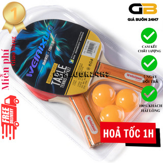 [RẺ VÔ ĐỊCH] Vợt bóng bàn giành cho học sinh, bộ 2 vợt bóng bàn tặng 3 quả bóng, vợt bóng bàn