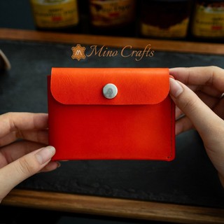 Ví da nữ cao cấp -Thiết kế đơn giản, đựng được tiền mặt và các loại thẻ - Da bò nhập khẩu - Màu cam