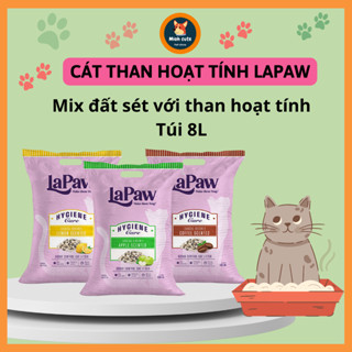  Cát Mix than hoạt tính cho mèo Lapaw Túi 8L 
