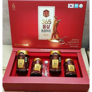 Cao hồng sâm đông trùng 365 hàn quốc hộp 4 lọ x 240g
