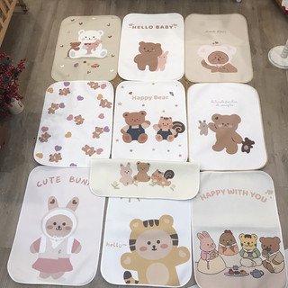 Tấm lót chống thấm 4D cho bé sơ sinh mẫu mới họa tiết xinh xắn. chiếu lót chống thấm, ga chống thấm