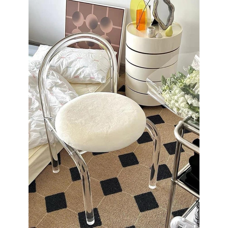 Ghế trong suốt Acrylic , ghế đơn kê bàn trang điểm công chúa phong cách Princess chair tối giản