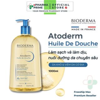 Dầu Tắm Bioderma Atoderm Huile De Douche Làm Dịu, Dưỡng Ẩm Cho Da Khô, Da Nhạy Cảm 1 Lít
