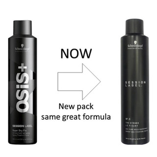 Keo xịt tóc Schwarzkopf Osis Session Label Strong No.3 giữ nếp siêu cứng (Chai đen)