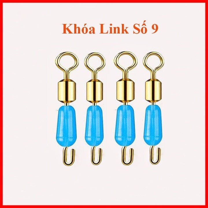 Sét 10 khoá link câu đài, Khóa Link Câu Cá Chống Xoắn, Khóa Link Số 9, Phụ Kiện Câu Đài Cao Cấp doca