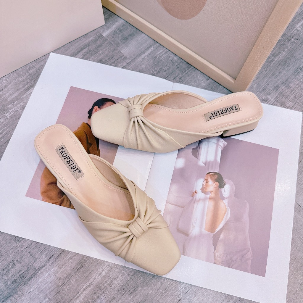 Sục Mũi Bằng Nơ Xếp Li DE3647