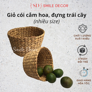Giỏ đựng đồ trái cây rau củ quả đan lục bình Smile Decor, giỏ cói cắm hoa florist chụp ảnh