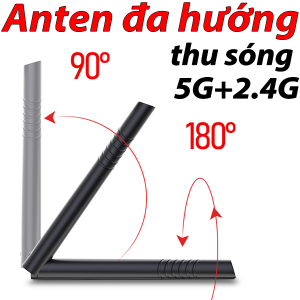 ✅Hỏa Tốc✅ USB WiFi 5G+2.4G AC Tốc độ cao Usb thu sóng wifi 2 băng tần kép cho PC Laptop Usb wifi 2 anten Usb Wifi cho PC | BigBuy360 - bigbuy360.vn