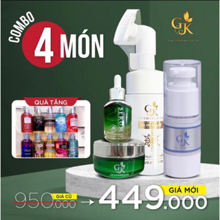 [TẶNG XỊT THƠM BODY] COMBO 4 SẢN PHẨM GK 950K (SỮA RỬA MẶT + SERUM RAU MÁ + KEM FACE GK + CHỐNG NẮNG GK)