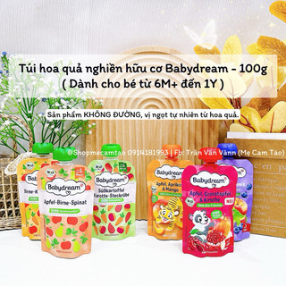 (Date: 2024 - 2025) Túi hoa quả nghiền hữu cơ Babydream - 100g