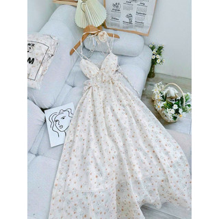 ĐẦM MAXI HOA 2S KHOÉT EO CHOKER