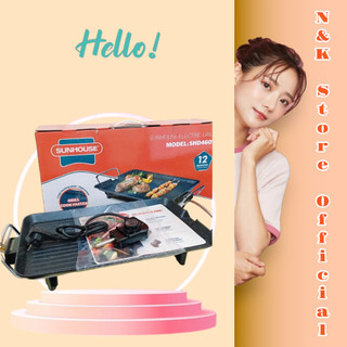 Bếp nướng điện không khói  Sunhouse SHD4607 công suất 1500w, mặt tráng men chống dính, bảo hành 12 tháng