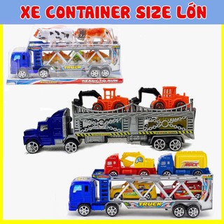 Đồ Chơi xe container xe tải chuyên dụng chở xe chở thú